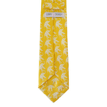 Batik Elephant Silk Twill Men's Tie, 3 of 4