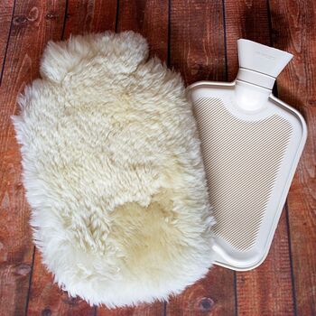 Sheepskin Water Bottle Cover Natural Medical Leather, 3 of 5