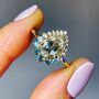 Ombre Blue Topaz And Green Amethyst Pear Ring, thumbnail 1 of 6