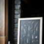 A3 Pressed Flower Art – Nightfall Botanical Arrangement In Sand Frame, thumbnail 6 of 7