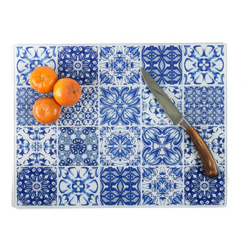'Mixed Tiles' Worktop Protector Blue And White, 12 of 12