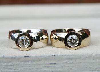 Recycled Gold 1ct Moissanite Ring, 4 of 4