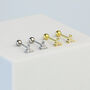 Sterling Silver Crystal Screw Back Stud Earrings, thumbnail 1 of 4