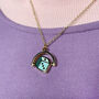 Roll The Dice Enamel Turning Charm Fidget Necklace, thumbnail 2 of 4