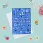 Sapphire Floral 45th Anniversary Card, thumbnail 1 of 3