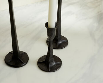 Nile Iron Black Candle Holder Set, 2 of 4