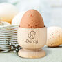 Personalised Name Chick Wooden Egg Cup, thumbnail 2 of 6