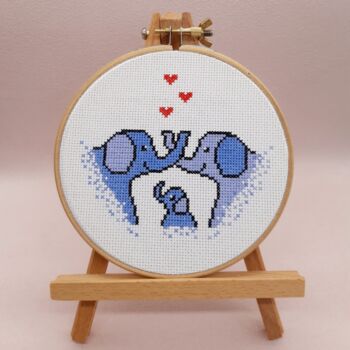 Elephant Family Cross Stitch Kit, 4 of 6