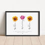 Personalised Flower Heads Mothers Day Unframed Print, thumbnail 1 of 4