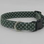 Dark Green Polkadot Dog Collar, thumbnail 6 of 12