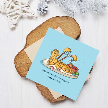 Cute Spring Rolls Greetings Card, 5 of 9