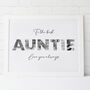 Personalised Photograph Auntie Word Print, thumbnail 2 of 2