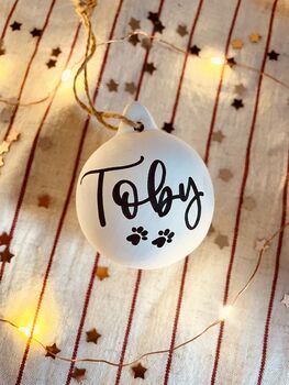 Personalised Calligraphy Christmas Bauble, 7 of 9