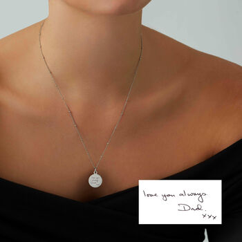 Personalised Handwriting Disc Necklace, 2 of 7