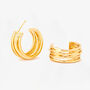 Nami 18 K Gold Plated Twist Hoop Earrings, thumbnail 3 of 6