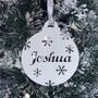 Personalised Name With Snowflakes Christmas Bauble, thumbnail 3 of 12