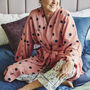 Personalised Coral Spotted Kimono Dressing Gown, thumbnail 1 of 2