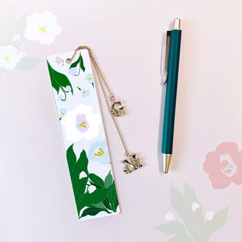 Personalised May 'Lily Of The Valley' Flower Bookmark, 4 of 7