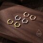 Hexagon Huggie Hoop In Sterling Silver, thumbnail 1 of 12