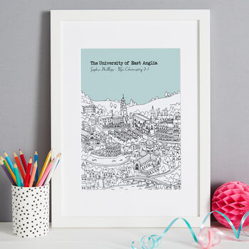 Personalised Norwich Graduation Gift Print, 7 of 10