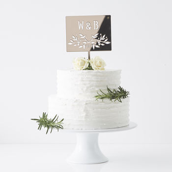 Botanical Personalised Initial Wedding Cake Topper, 5 of 8