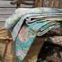 Exotic Bloom Summer Cotton Quilt | Scandi Living | Blue Tones, thumbnail 2 of 3