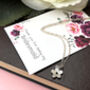 Thank You Bridesmaid Sterling Silver Tiny Flower Necklace, thumbnail 5 of 10