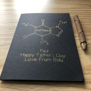 Personalised Coffee Molecule Father's Day Card, 12 of 12