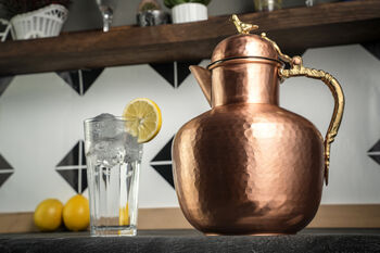 Heavy Duty Solid Copper Jug With Brass Handle, 3 of 8