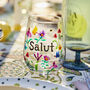 Hand Painted Botanical Salut Stemless Glass, thumbnail 1 of 5