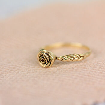 Rose And Wheat Engagement Or Wedding Ring, 6 of 6