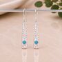 Sterling Silver Blue Opal Drop Earrings, thumbnail 1 of 3