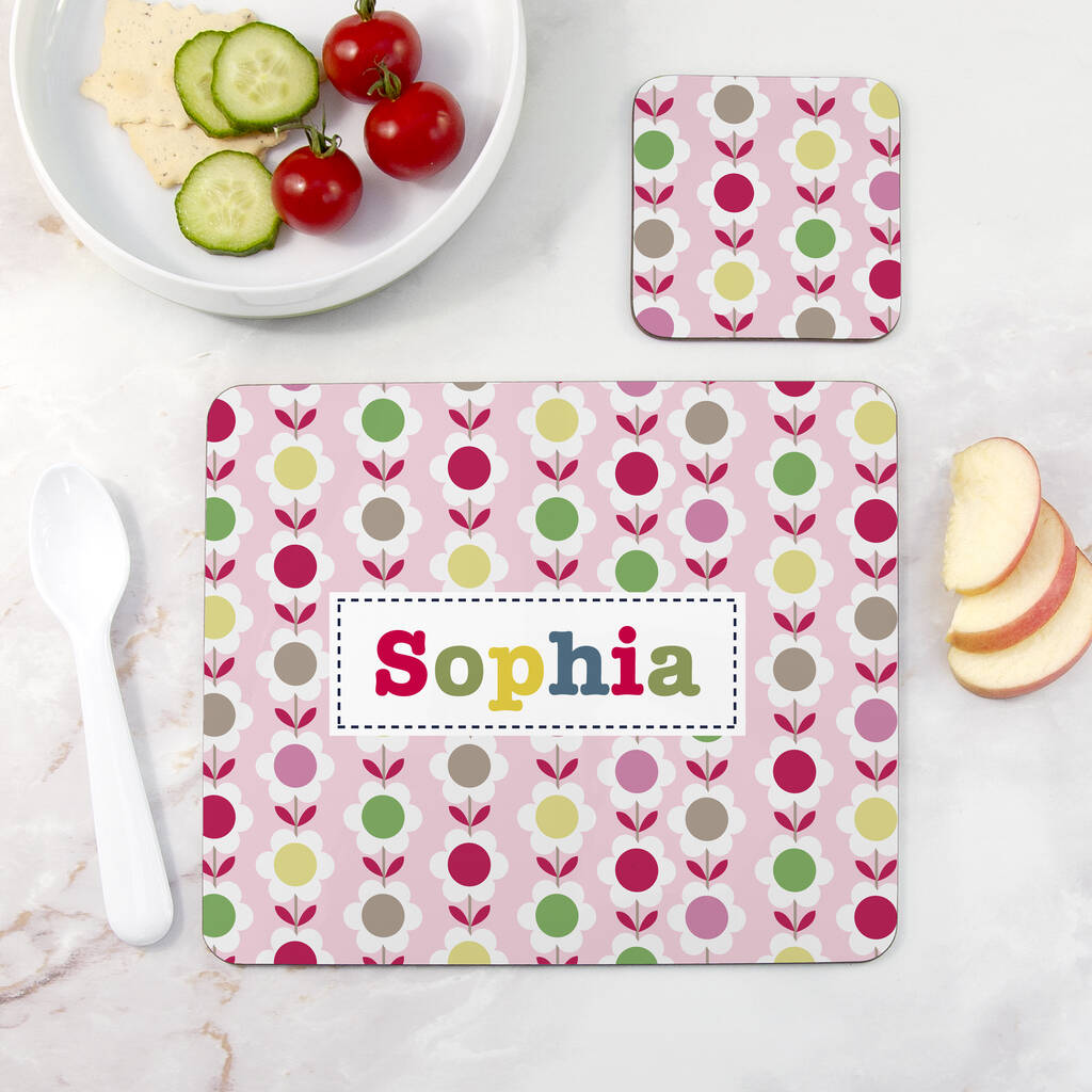 Personalised Girl's Patterned Placemat Set, 1 of 12