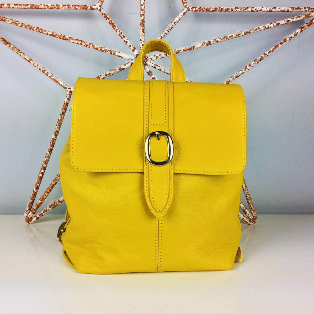 handcrafted small yellow backpack by freeload leather accessories ...