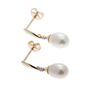 Freshwater Pearl And Diamond Drop Earrings In 9ct Gold, thumbnail 6 of 7