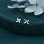 Sterling Silver Four Marquise Flower Stud Earrings, thumbnail 1 of 12