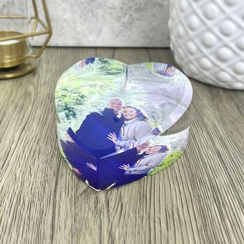Personalised Photo Glass Heart Paperweight + Luxury Gift Box, 2 of 10