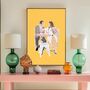 Custom Wedding Portrait Line Art Colour Block Gift, thumbnail 3 of 11