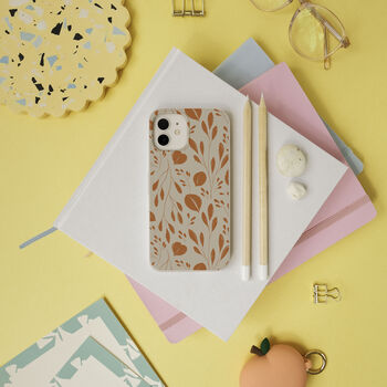 Orange Leaves Eco Friendly, Biodegradable Phone Case, 6 of 8