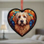 Goldendoodle Stained Glass Effect Heart Suncatcher, thumbnail 5 of 5