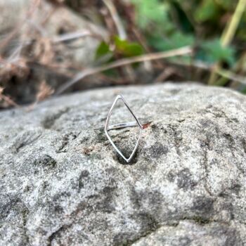 Leaf Outline Ring In Sterling Silver, 3 of 7