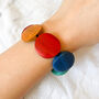 Boho Colourful Wooden Disc Bracelet, thumbnail 2 of 5
