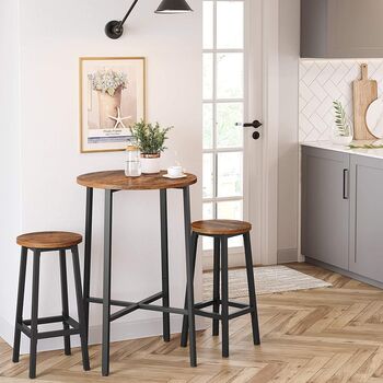 Set Of Two Bar Stools Industrial Style Kitchen Chairs, 4 of 12