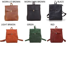 Womens Colorway Genuine Leather Backpack, 9 of 12