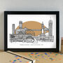 Brisbane Skyline Travel Art Print Unframed, thumbnail 3 of 5