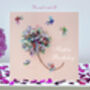 50th Birthday Butterfly Blue Hydrangea Card, Not 3D, thumbnail 6 of 12