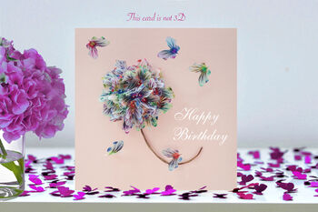 50th Birthday Butterfly Blue Hydrangea Card, Not 3D, 6 of 12