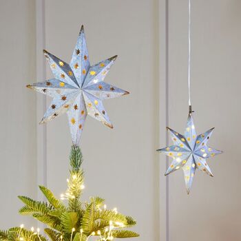 Tree Topper Or Hanging Metal Star Light, 3 of 3