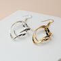 Silver Or Gold Teardrop Twist Dangle Earrings, thumbnail 5 of 5