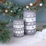 G Decor Nordhavn Grey Reindeer Pillar Candle Nordic Winter Lodge Décor In Small Or Large Size, thumbnail 1 of 5